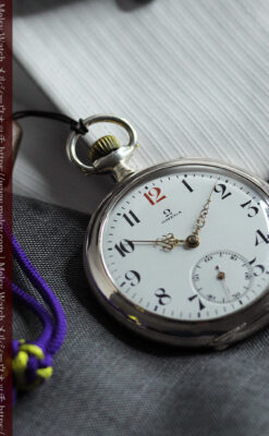 オメガの風格ある重厚な銀無垢アンティーク懐中時計 【1915年頃】-P2339-5