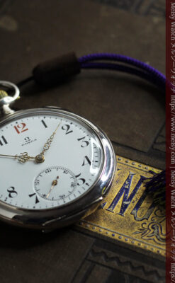 オメガの風格ある重厚な銀無垢アンティーク懐中時計 【1915年頃】-P2339-9