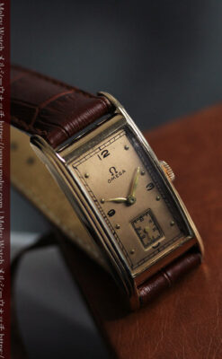 特別感溢れる オメガのローズ色の縦長アンティーク腕時計 【1943年製】-W1579-6