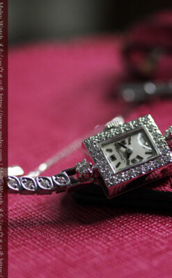 総金無垢ロンジンの女性用アンティーク腕時計 ダイヤモンド50石 【1960年頃】-W1580-11