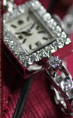 総金無垢ロンジンの女性用アンティーク腕時計 ダイヤモンド50石 【1960年頃】-W1580-15