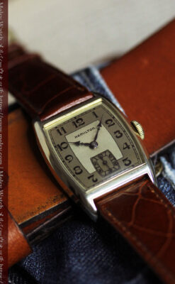ハミルトンの丸みのある樽型アンティーク腕時計 【1936年製】-W1581-1