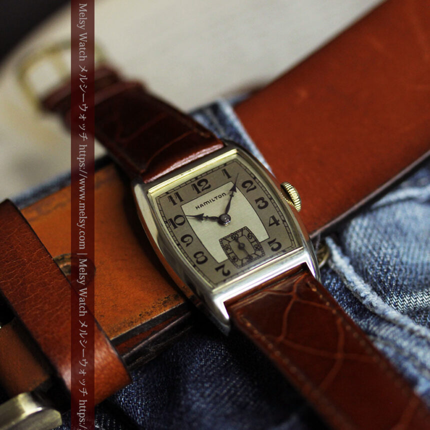 ハミルトンの丸みのある樽型アンティーク腕時計 【1936年製】-W1581-1