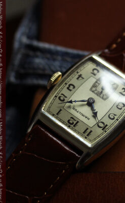 ハミルトンの丸みのある樽型アンティーク腕時計 【1936年製】-W1581-12