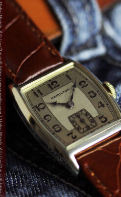 ハミルトンの丸みのある樽型アンティーク腕時計 【1936年製】-W1581-14