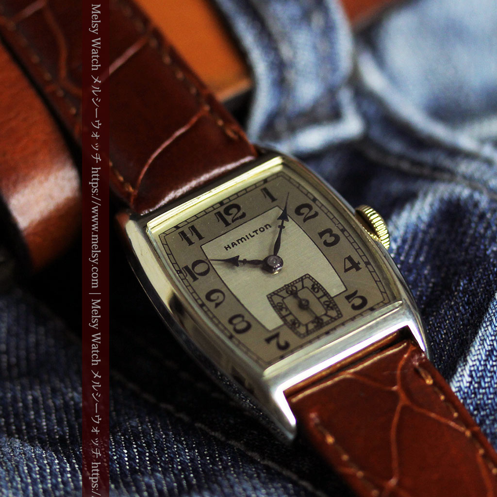 ハミルトンの丸みのある樽型アンティーク腕時計 【1936年製】