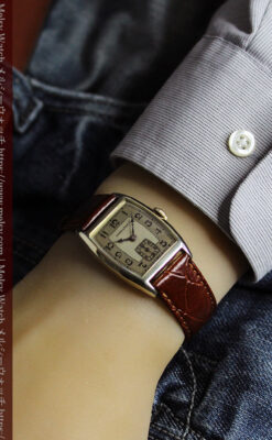 ハミルトンの丸みのある樽型アンティーク腕時計 【1936年製】-W1581-17