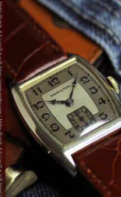 ハミルトンの丸みのある樽型アンティーク腕時計 【1936年製】-W1581-2