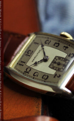 ハミルトンの丸みのある樽型アンティーク腕時計 【1936年製】-W1581-9