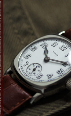 シンプルながら力強さのある エルジンのアンティーク腕時計 【1920年頃】-W1582-11