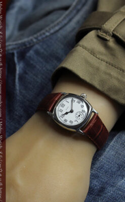 シンプルながら力強さのある エルジンのアンティーク腕時計 【1920年頃】-W1582-15