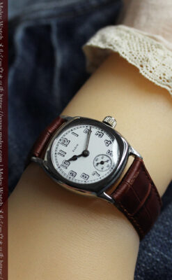 シンプルながら力強さのある エルジンのアンティーク腕時計 【1920年頃】-W1582-16