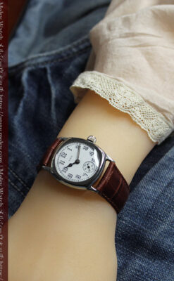 シンプルながら力強さのある エルジンのアンティーク腕時計 【1920年頃】-W1582-17