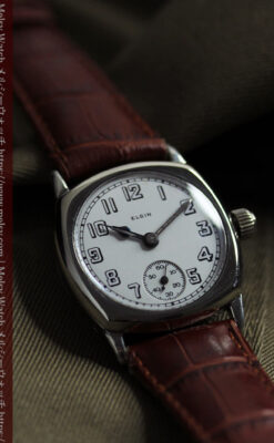 シンプルながら力強さのある エルジンのアンティーク腕時計 【1920年頃】-W1582-5