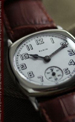 シンプルながら力強さのある エルジンのアンティーク腕時計 【1920年頃】-W1582-7