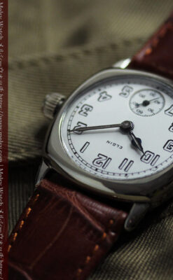 シンプルながら力強さのある エルジンのアンティーク腕時計 【1920年頃】-W1582-9