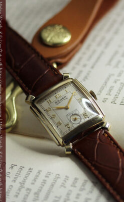 洒落っ気のある グリュエンのアンティーク腕時計 【1940年頃】-W1584-12