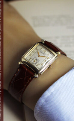 洒落っ気のある グリュエンのアンティーク腕時計 【1940年頃】-W1584-16