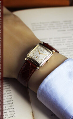 洒落っ気のある グリュエンのアンティーク腕時計 【1940年頃】-W1584-17