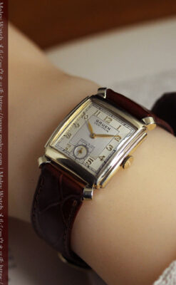 洒落っ気のある グリュエンのアンティーク腕時計 【1940年頃】-W1584-18