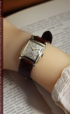 洒落っ気のある グリュエンのアンティーク腕時計 【1940年頃】-W1584-19