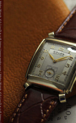 洒落っ気のある グリュエンのアンティーク腕時計 【1940年頃】-W1584-3