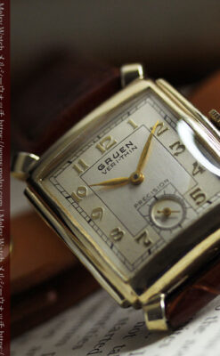 洒落っ気のある グリュエンのアンティーク腕時計 【1940年頃】-W1584-15