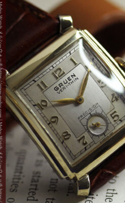 洒落っ気のある グリュエンのアンティーク腕時計 【1940年頃】-W1584-6