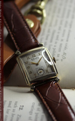 洒落っ気のある グリュエンのアンティーク腕時計 【1940年頃】-W1584-9