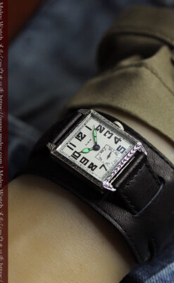 100年の味を楽しむ四角形 エルジンのアンティーク腕時計 【1925年頃】-W1585-16