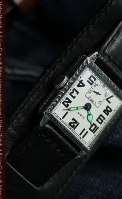 100年の味を楽しむ四角形 エルジンのアンティーク腕時計 【1925年頃】-W1585-7