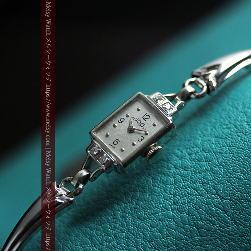 ジラールペルゴ 上品な金無垢アンティーク腕時計 【1940年頃】ダイヤモンド4石-W1588-1