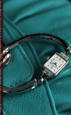 ジラールペルゴ 上品な金無垢アンティーク腕時計 【1940年頃】ダイヤモンド4石-W1588-10