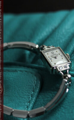 ジラールペルゴ 上品な金無垢アンティーク腕時計 【1940年頃】ダイヤモンド4石-W1588-11