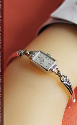 ジラールペルゴ 上品な金無垢アンティーク腕時計 【1940年頃】ダイヤモンド4石-W1588-17