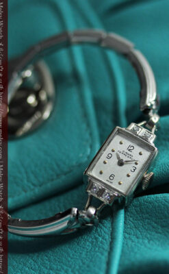 ジラールペルゴ 上品な金無垢アンティーク腕時計 【1940年頃】ダイヤモンド4石-W1588-5