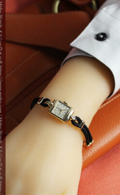 こだわりの金無垢オメガ 紐タイプのアンティーク腕時計 【1947年頃】-W1589-18