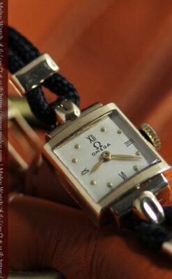 こだわりの金無垢オメガ 紐タイプのアンティーク腕時計 【1947年頃】-W1589-3