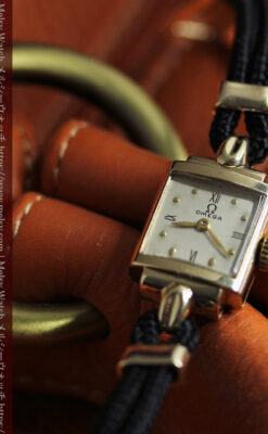 こだわりの金無垢オメガ 紐タイプのアンティーク腕時計 【1947年頃】-W1589-5