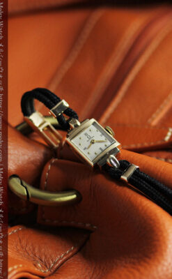 こだわりの金無垢オメガ 紐タイプのアンティーク腕時計 【1947年頃】-W1589-8