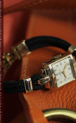 こだわりの金無垢オメガ 紐タイプのアンティーク腕時計 【1947年頃】-W1589-9