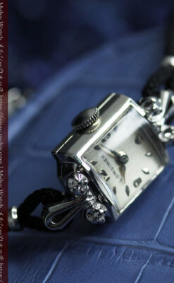 ロンジンの金無垢アンティーク腕時計 【1956年頃】ダイヤモンド4石-W1590-10