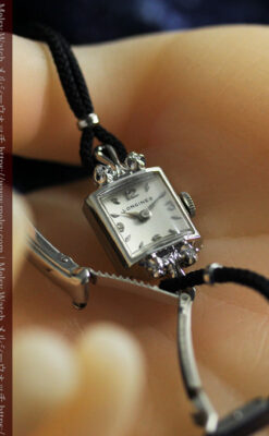 ロンジンの金無垢アンティーク腕時計 【1956年頃】ダイヤモンド4石-W1590-13