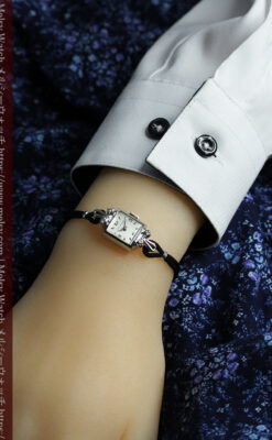 ロンジンの金無垢アンティーク腕時計 【1956年頃】ダイヤモンド4石-W1590-15