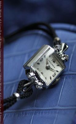 ロンジンの金無垢アンティーク腕時計 【1956年頃】ダイヤモンド4石-W1590-4