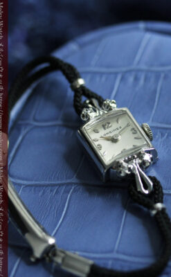 ロンジンの金無垢アンティーク腕時計 【1956年頃】ダイヤモンド4石-W1590-5