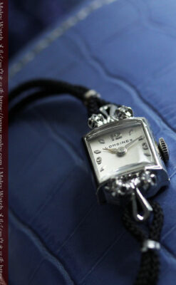 ロンジンの金無垢アンティーク腕時計 【1956年頃】ダイヤモンド4石-W1590-8