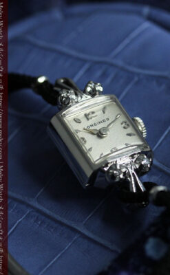 ロンジンの金無垢アンティーク腕時計 【1956年頃】ダイヤモンド4石-W1590-9