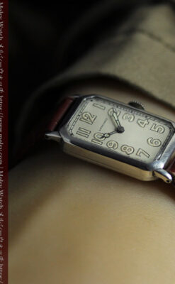 雰囲気上々 気持ち高ぶるロンジンの銀無垢アンティーク腕時計 【1923年頃】-W1592-19