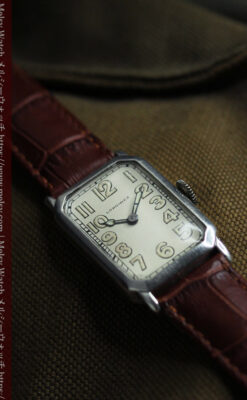 雰囲気上々 気持ち高ぶるロンジンの銀無垢アンティーク腕時計 【1923年頃】-W1592-5